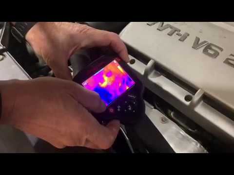 Using a thermal image camera to diagnose a battery drain.