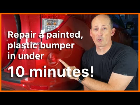 Repair a dent in a painted plastic bumper under 10 minutes