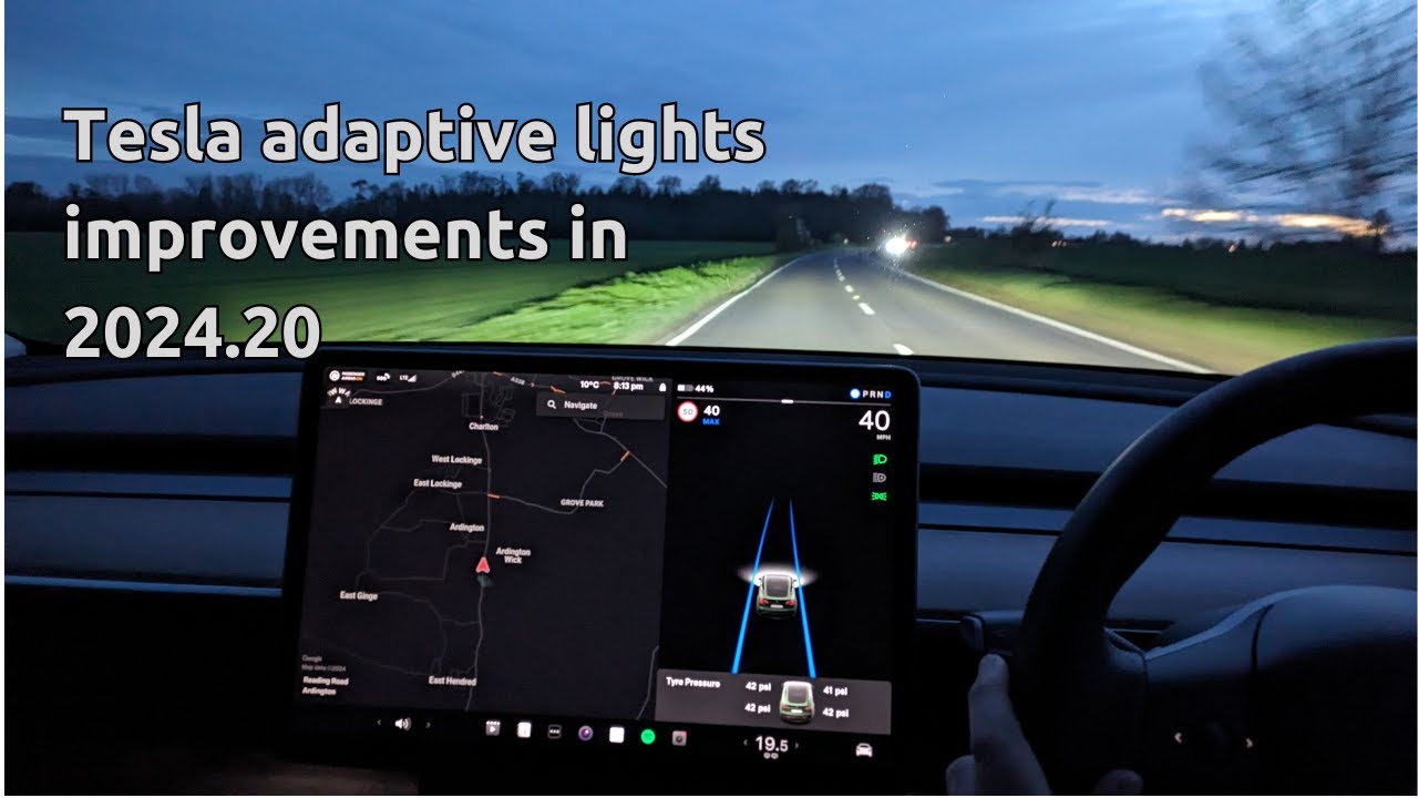 Tesla adaptive headlight & auto wiper improvements in OTA update 2024.20