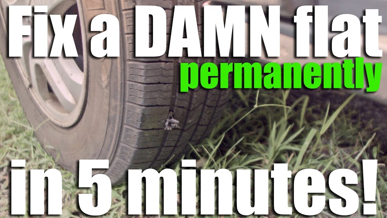 DIY:  How to fix a Flat Tire in 5 minutes without removing wheel.  Life Hack