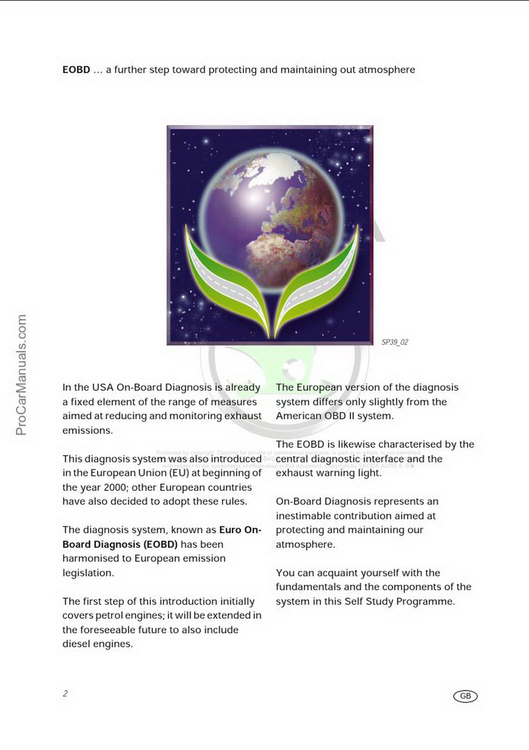 Self Study Program 39 - Euro On-Board Diagnosis (EOBD)