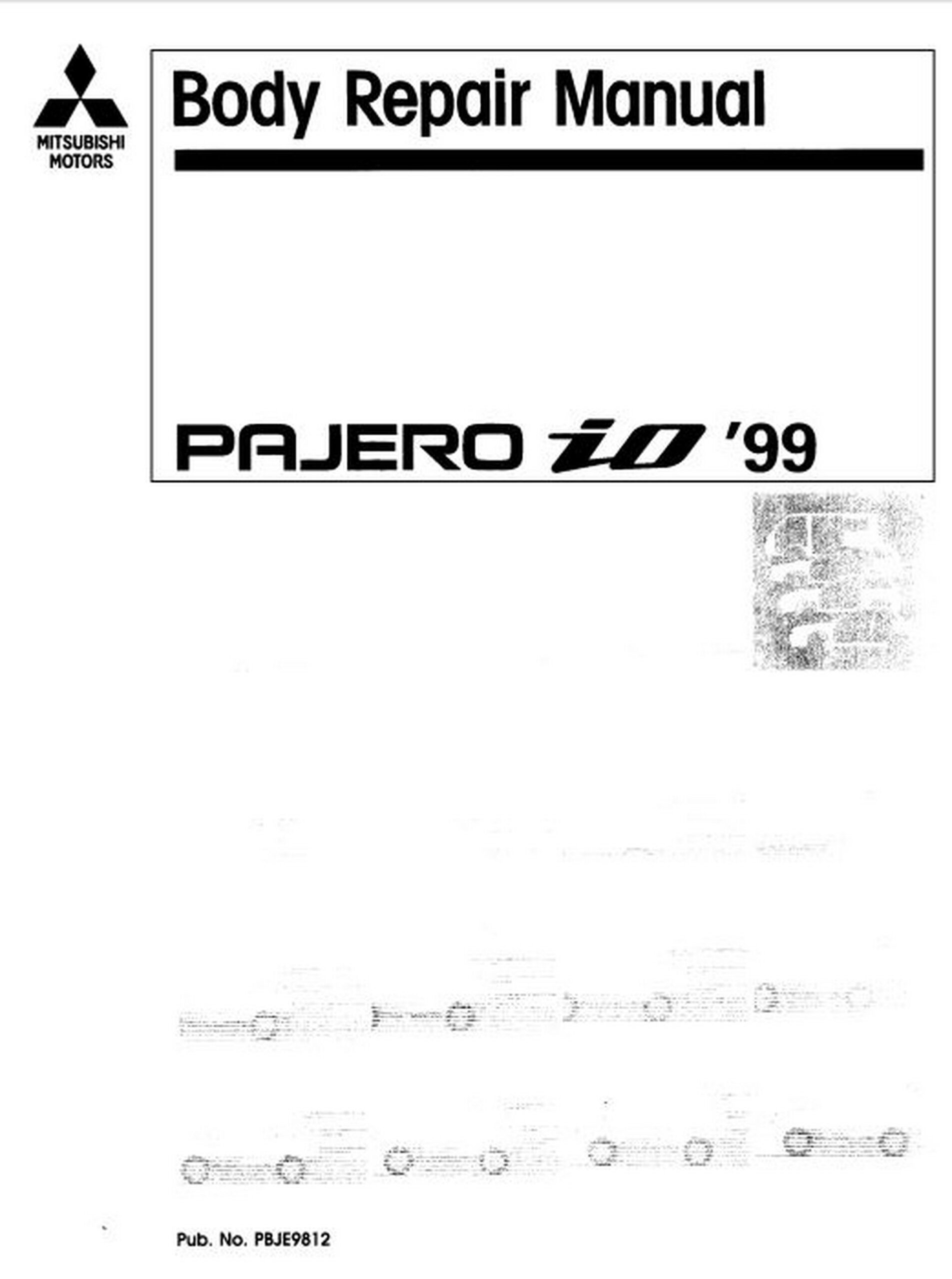 Mitsubishi Pajero iO 1999 Body Repair Manual