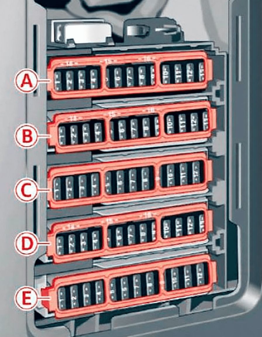 audi a4 s4 b9 8w 2017 2018 fuses 10