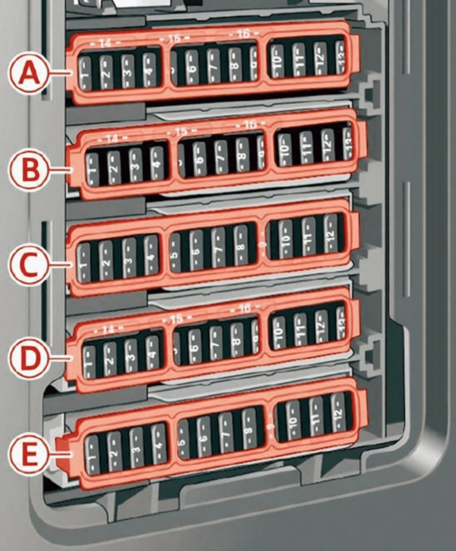 audi a4 s4 b9 8w 2020 2022 fuses 10