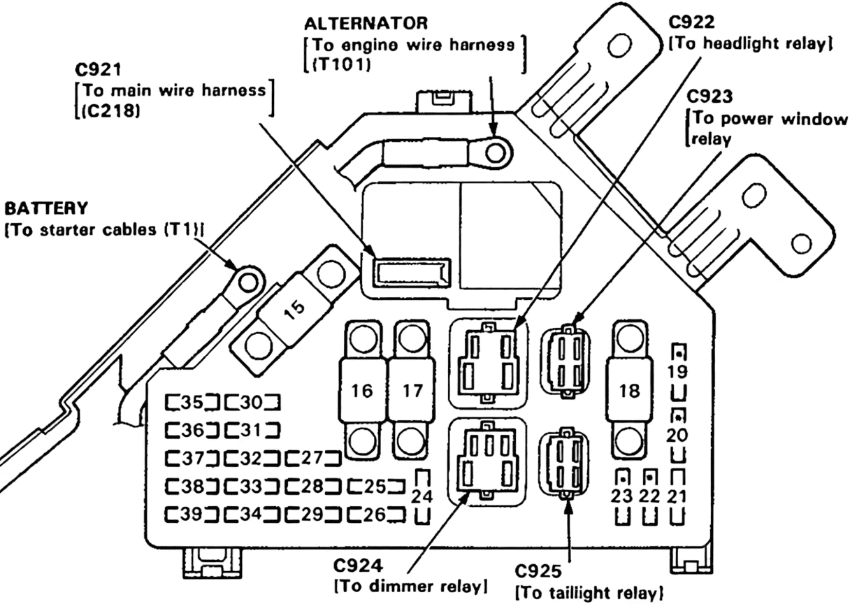 acura vigor 1991 1994 fuses 12