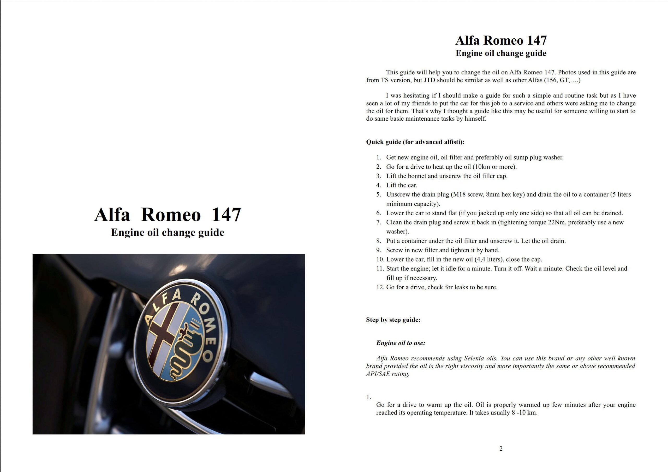 alfa romeo 147 various guides workshop manual