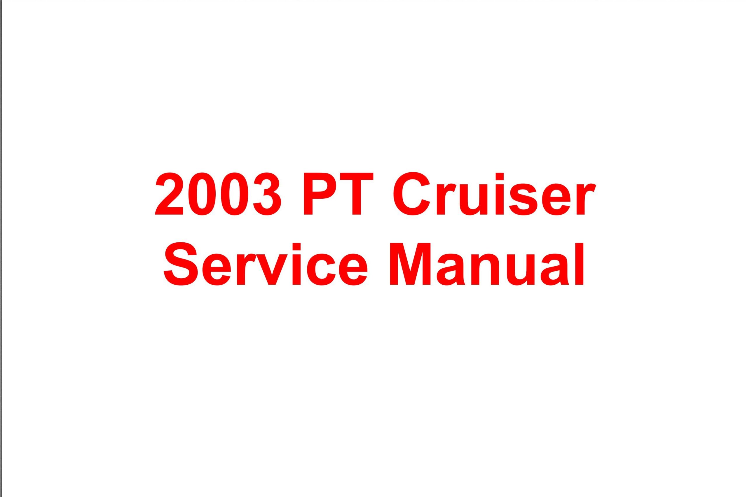 chrysler pt cruiser 2003 workshop manual