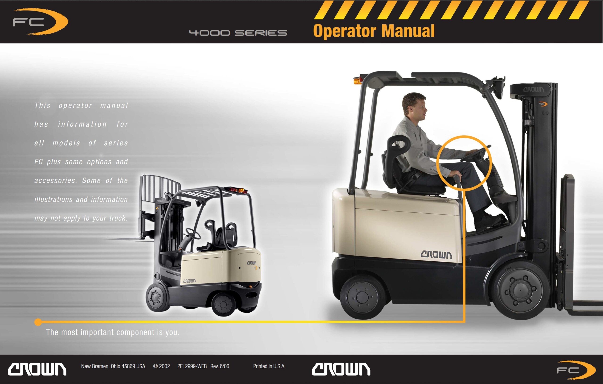 crown counterbalance trucks fc4000 operator manual