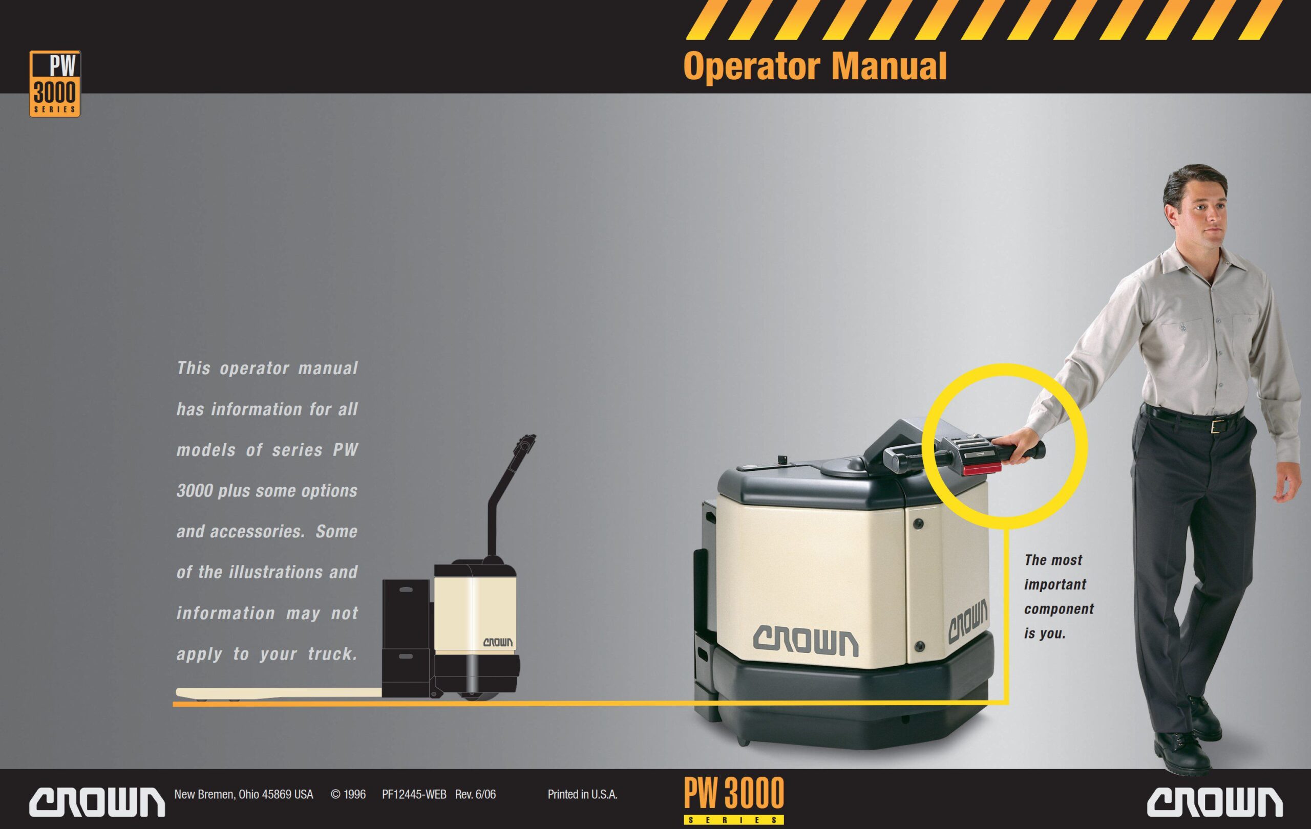 crown pw3000 walkie pallet truck operator manual