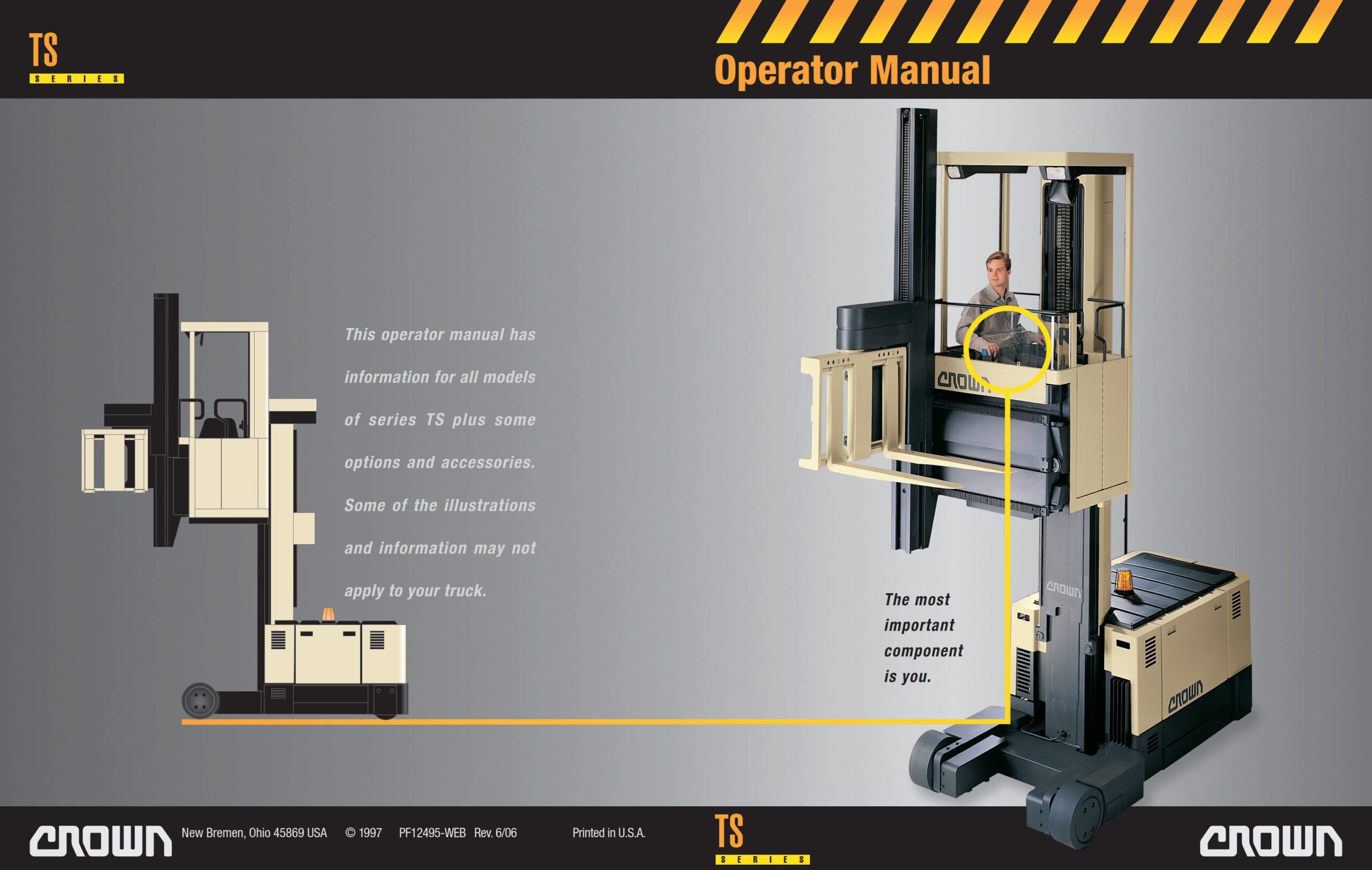 crown very narrow aisle reach trucks 40ts operator manual