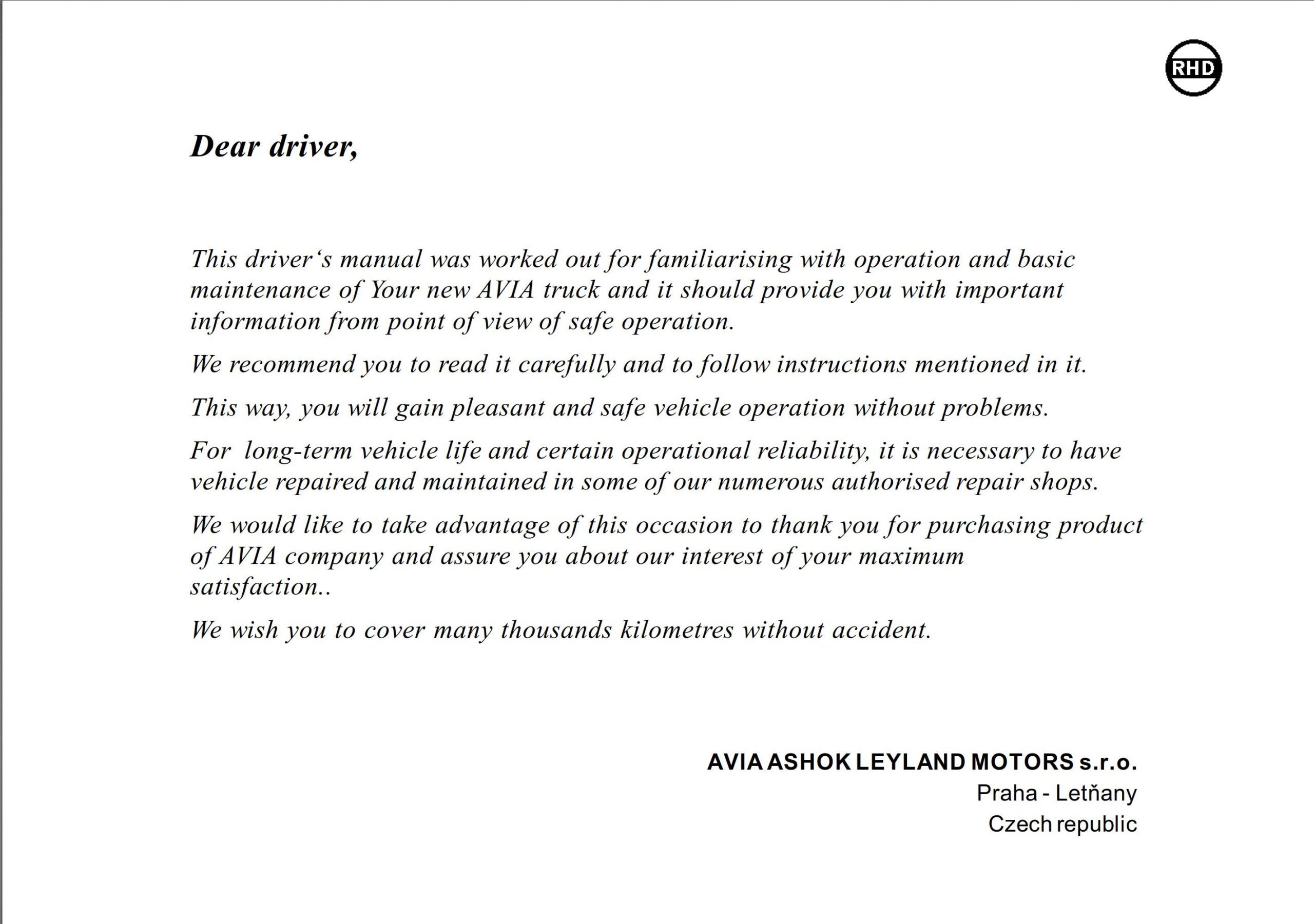 avia d60 d90 e3 (by 2006) owner’s manual