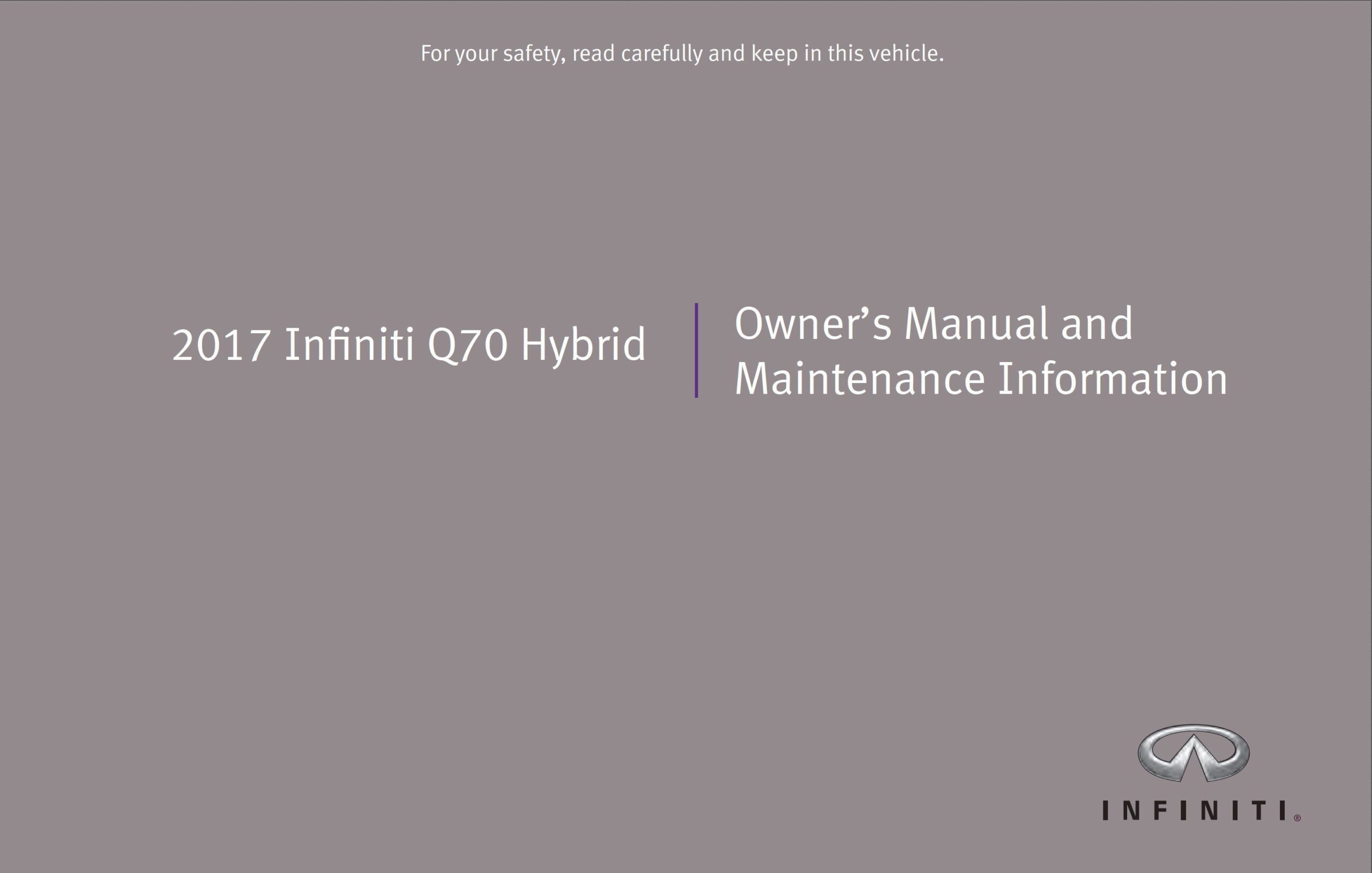 infiniti q70 hybrid 2017 owner's manual