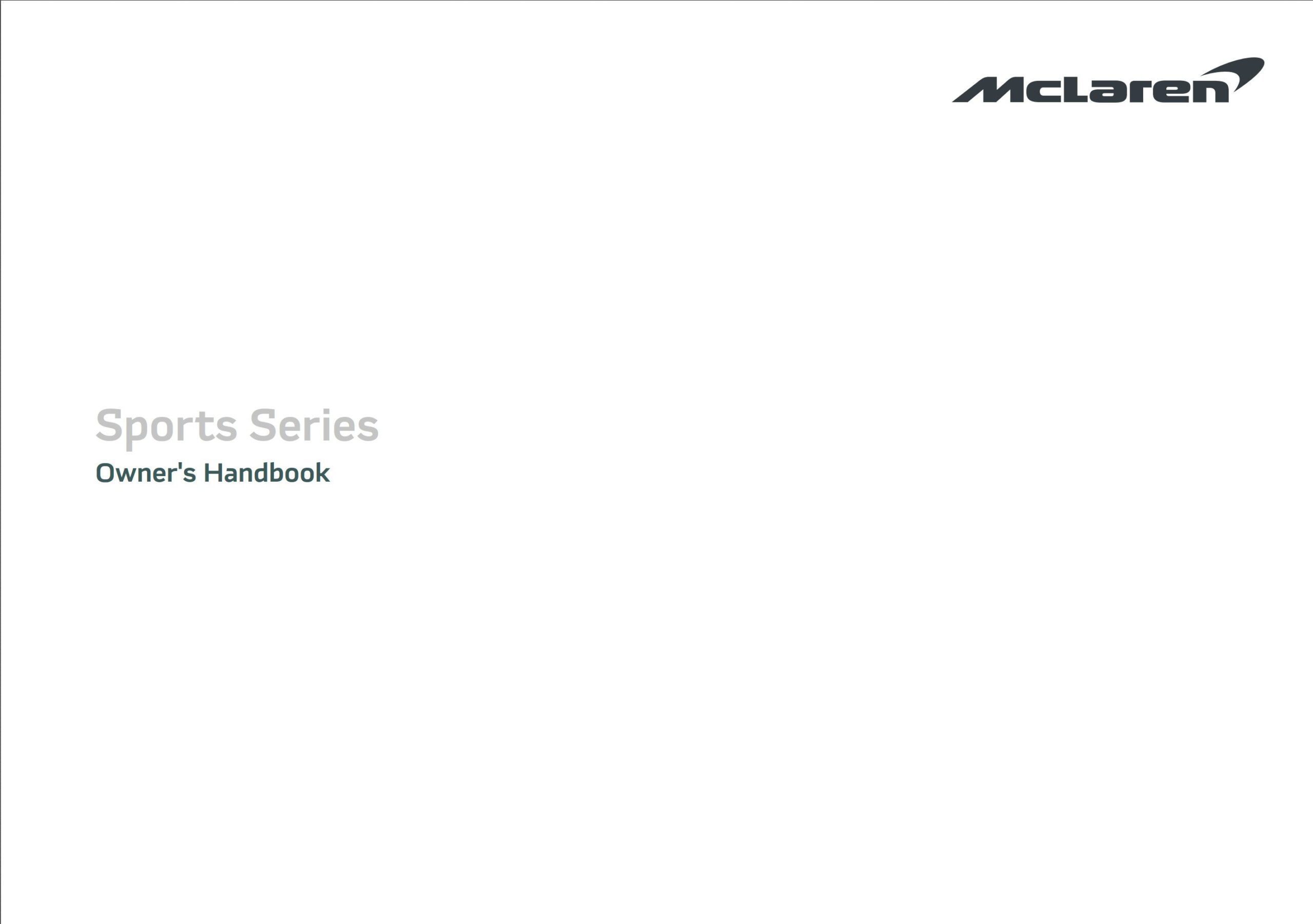 mclaren 540с, 570s, spider, gt owner's manual