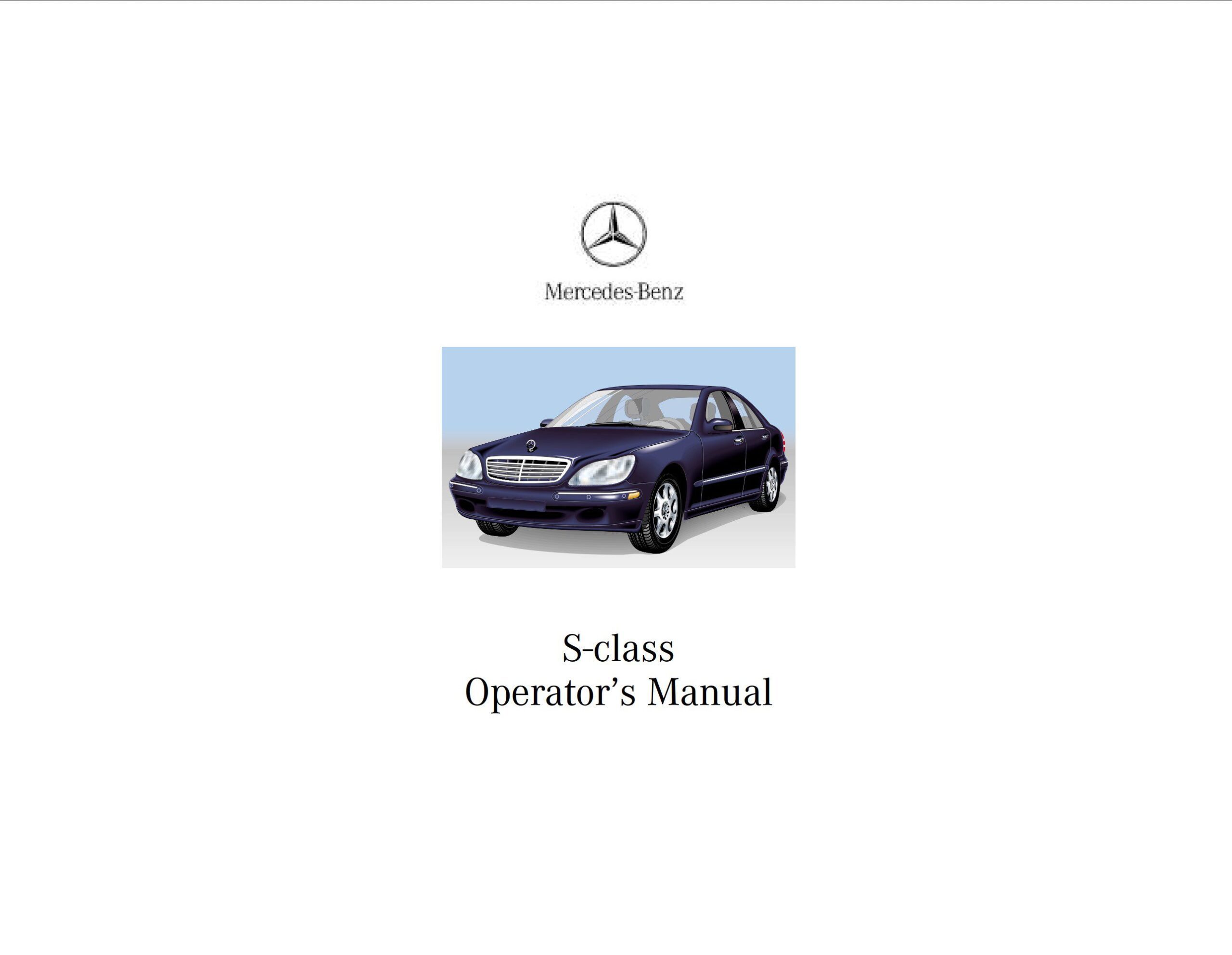 mercedes benz s430 s500 s55 amg s600 2000 owner's manual