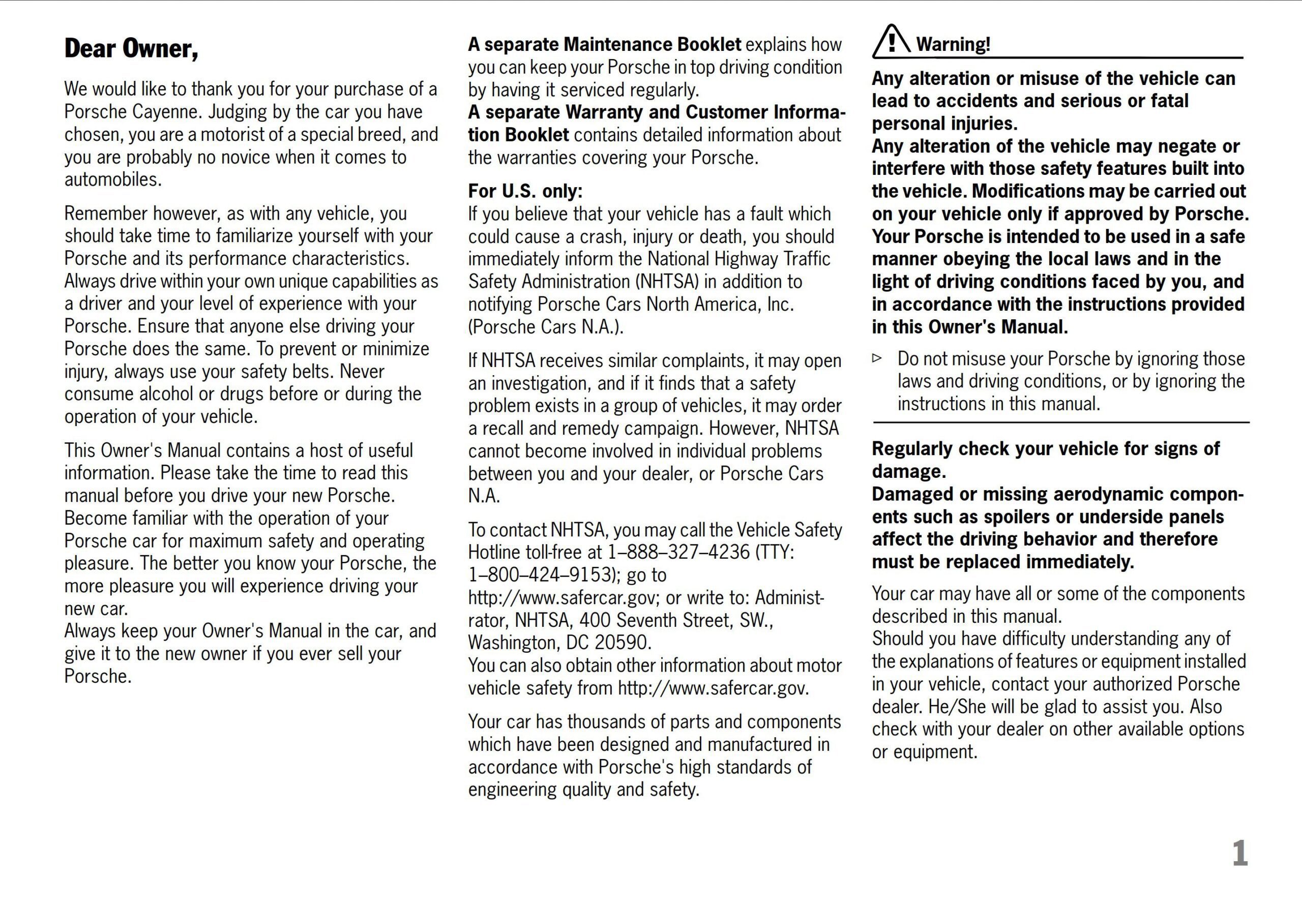 porsche cayenne owners manual