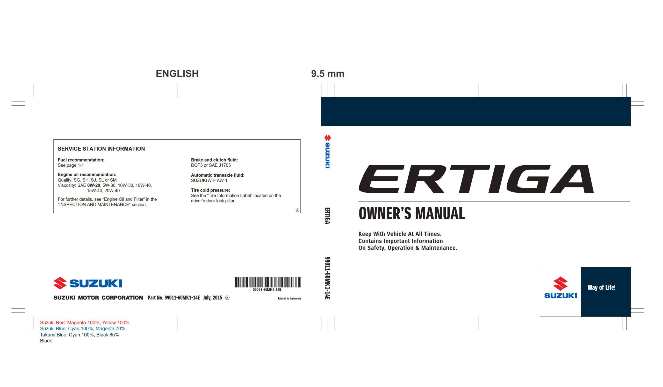 suzuki ertiga 2015 owner's manual