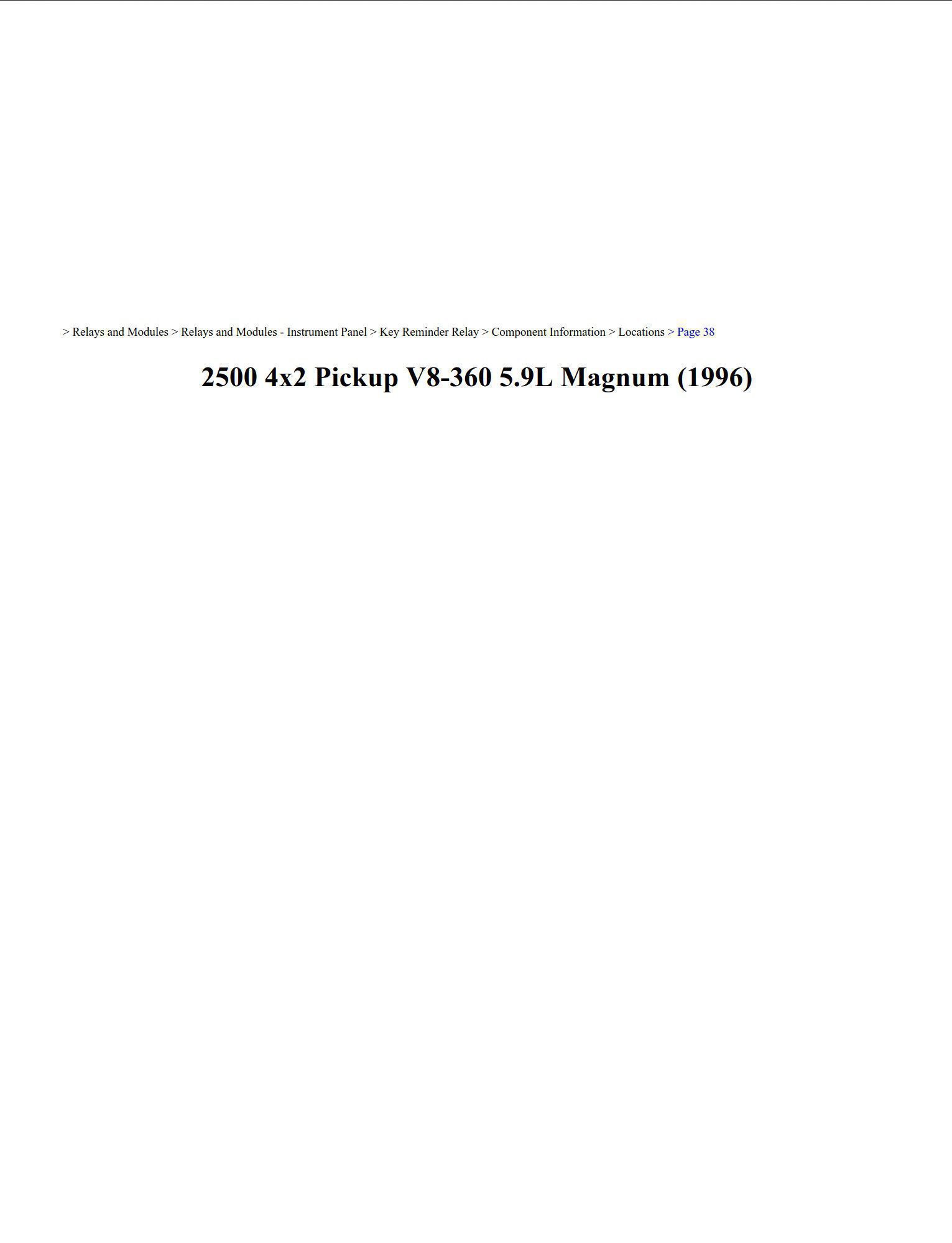dodge magnum 1996 4x2 pickup v8 360 5.9l workshop manual