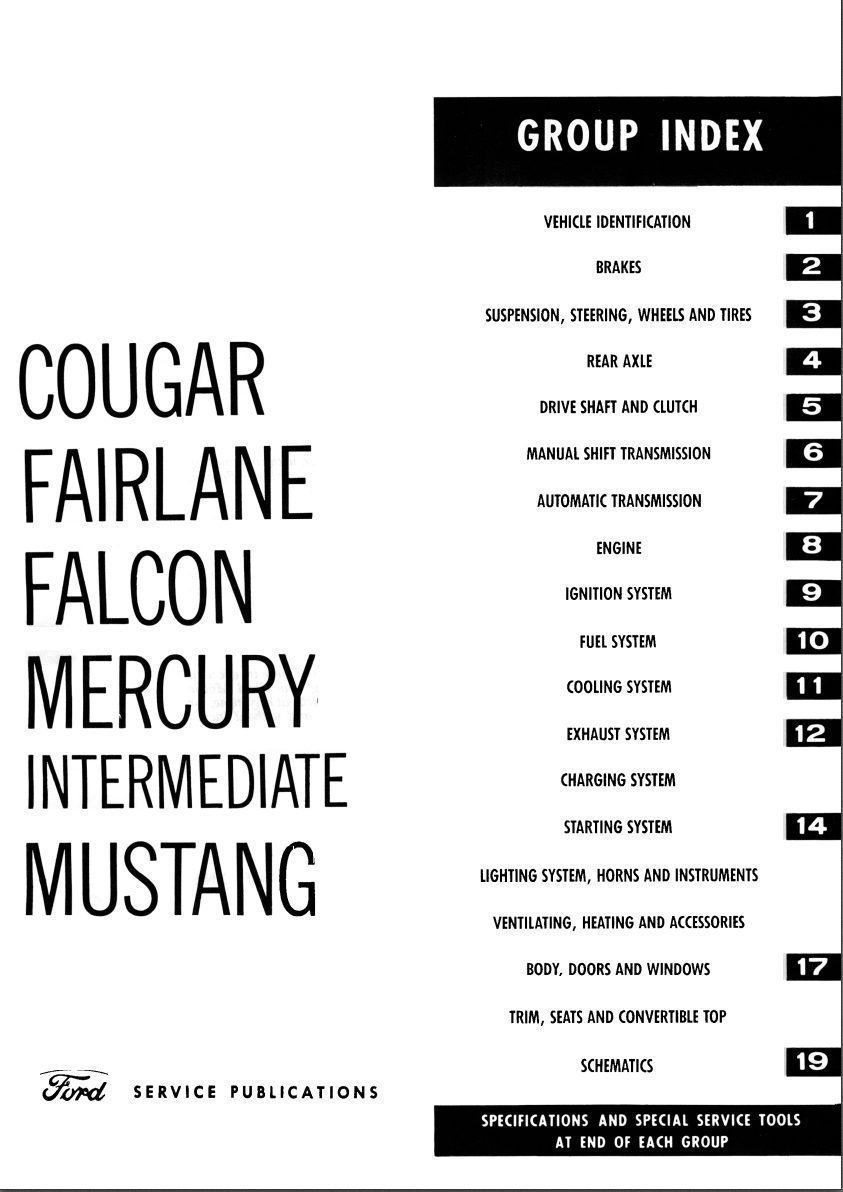 ford cougar 1967 workshop manual