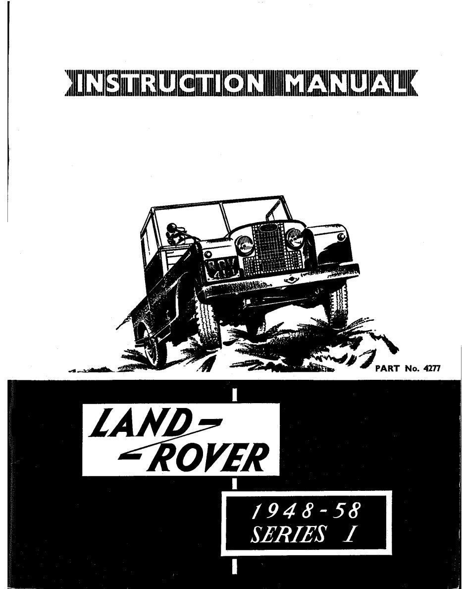 land rover series i 1948 1954 workshop manual