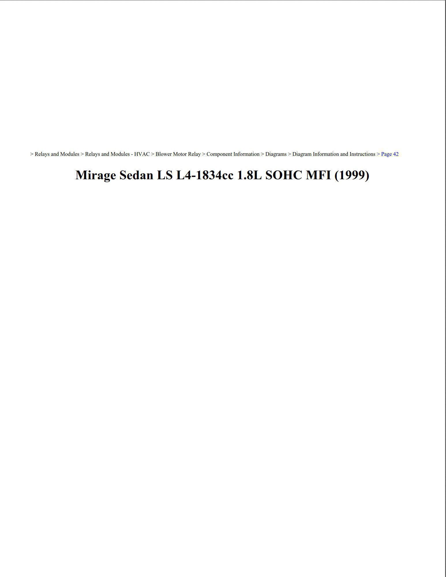 mitsubishi mirage 1999 sedan 1.8l sohc mfi workshop manual