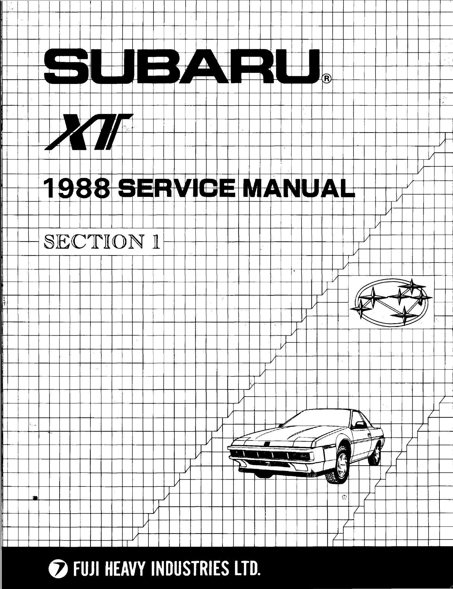 subaru xt 1988 workshop manual
