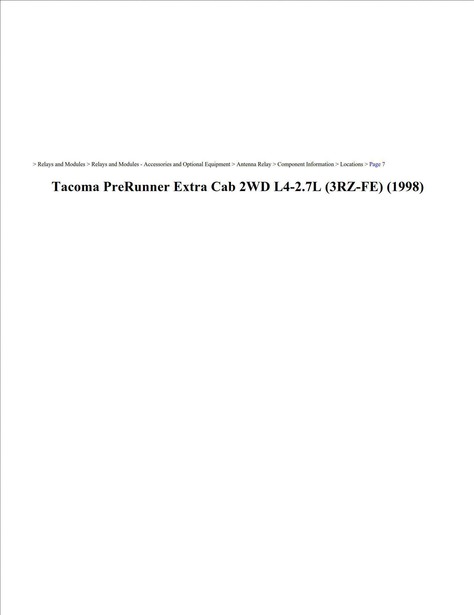 toyota tacoma 1998 2.7l workshop manual