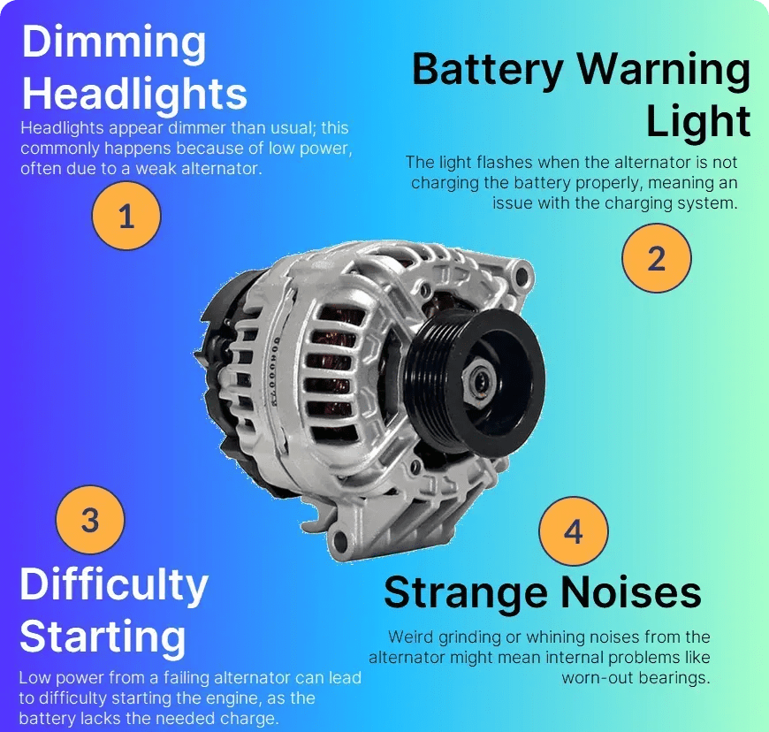alternator vs. battery failure symptoms