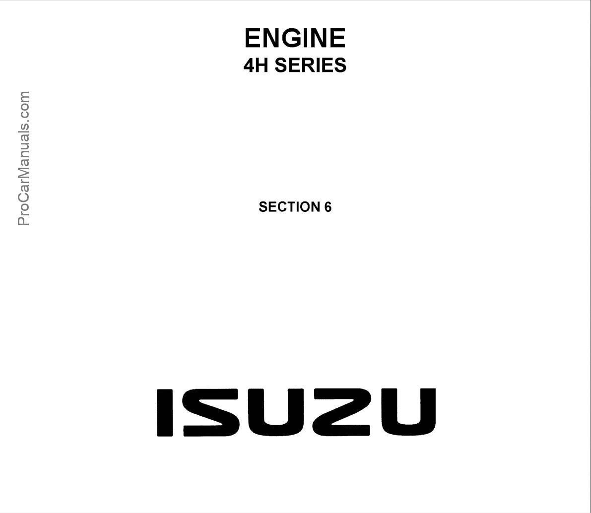 Isuzu Engine 4H Series Workshop Manual (LG4H-WE-9691)