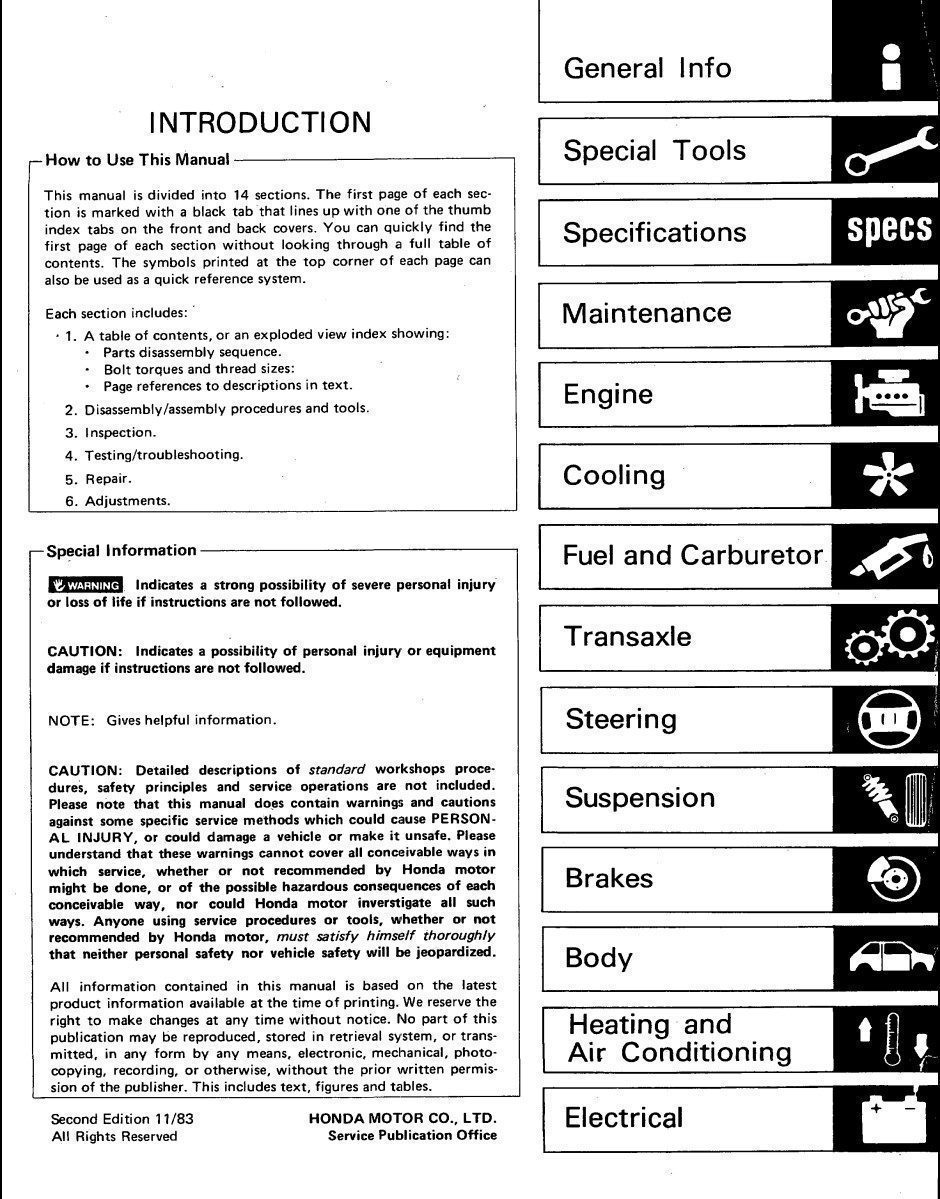 honda prelude 1984 1990 service repair manual