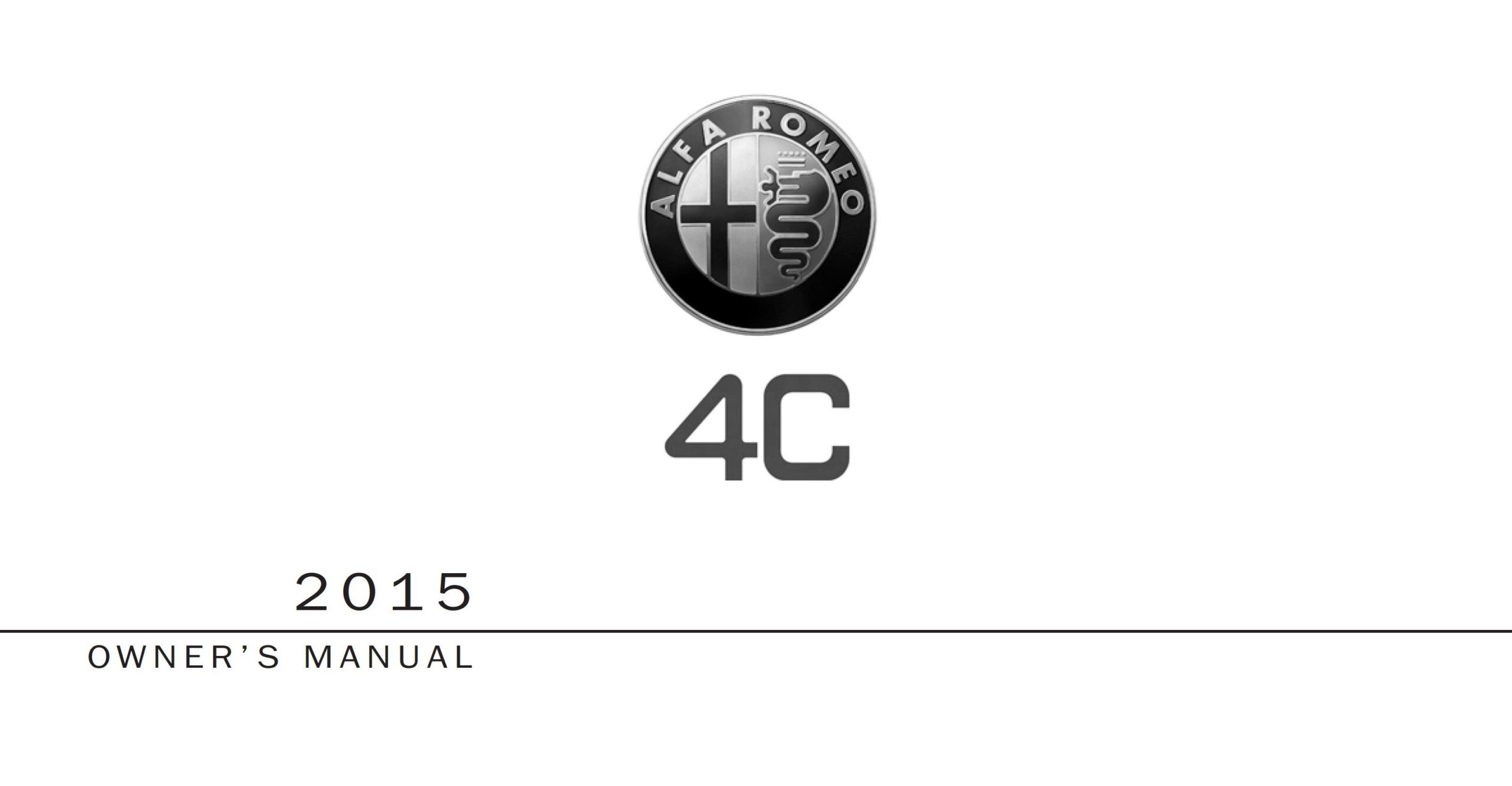 Alfa Romeo 4C 2015 Owner’s Manual