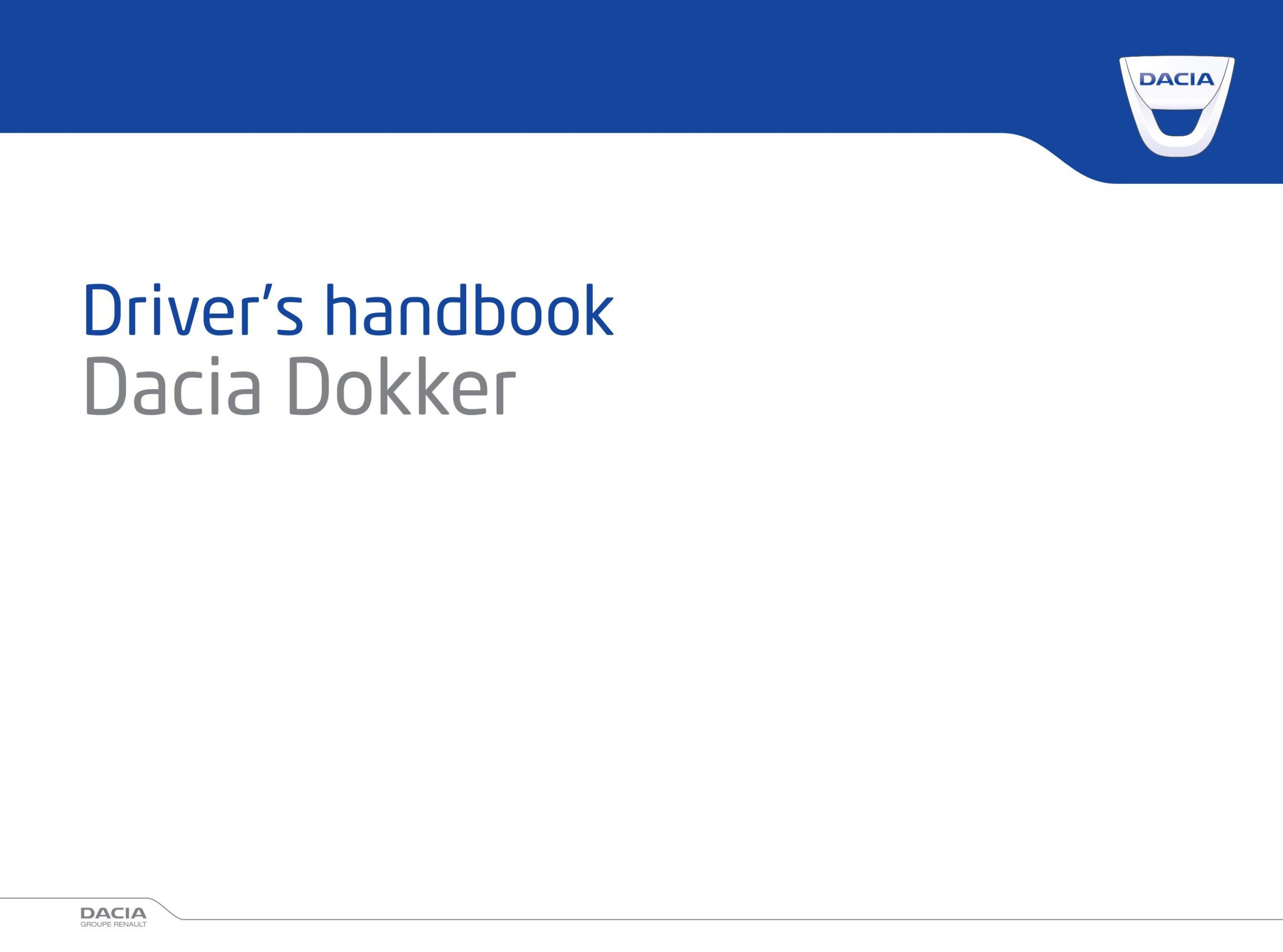 Dacia Dokker Owner's Manual