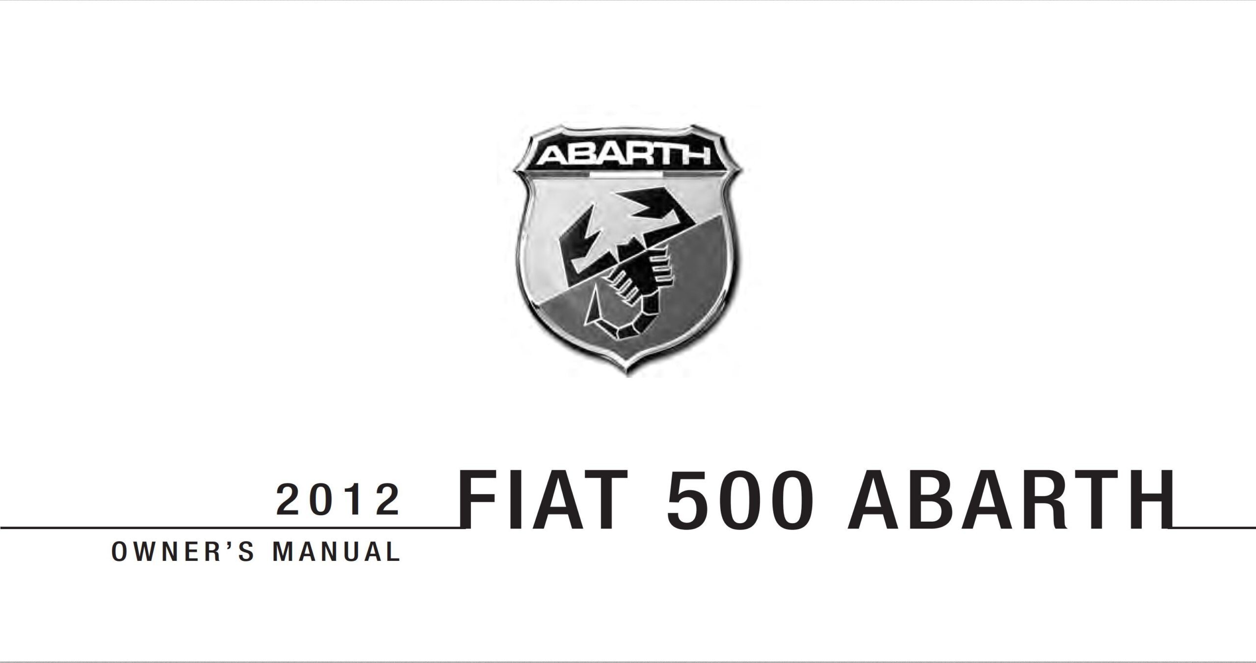Fiat 500 Abarth 2012 Owner’s Manual