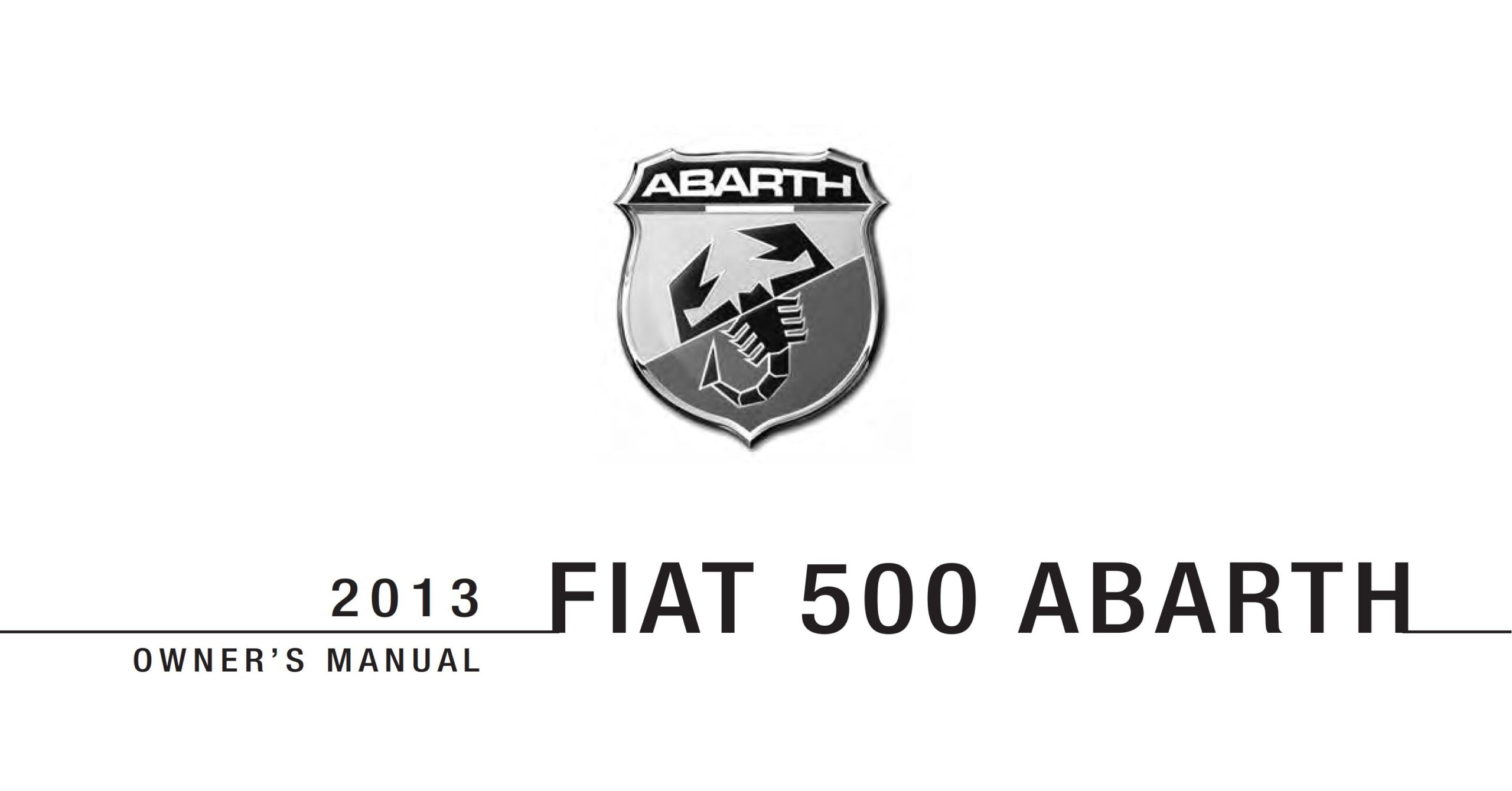 Fiat 500 Abarth 2013 Owner’s Manual