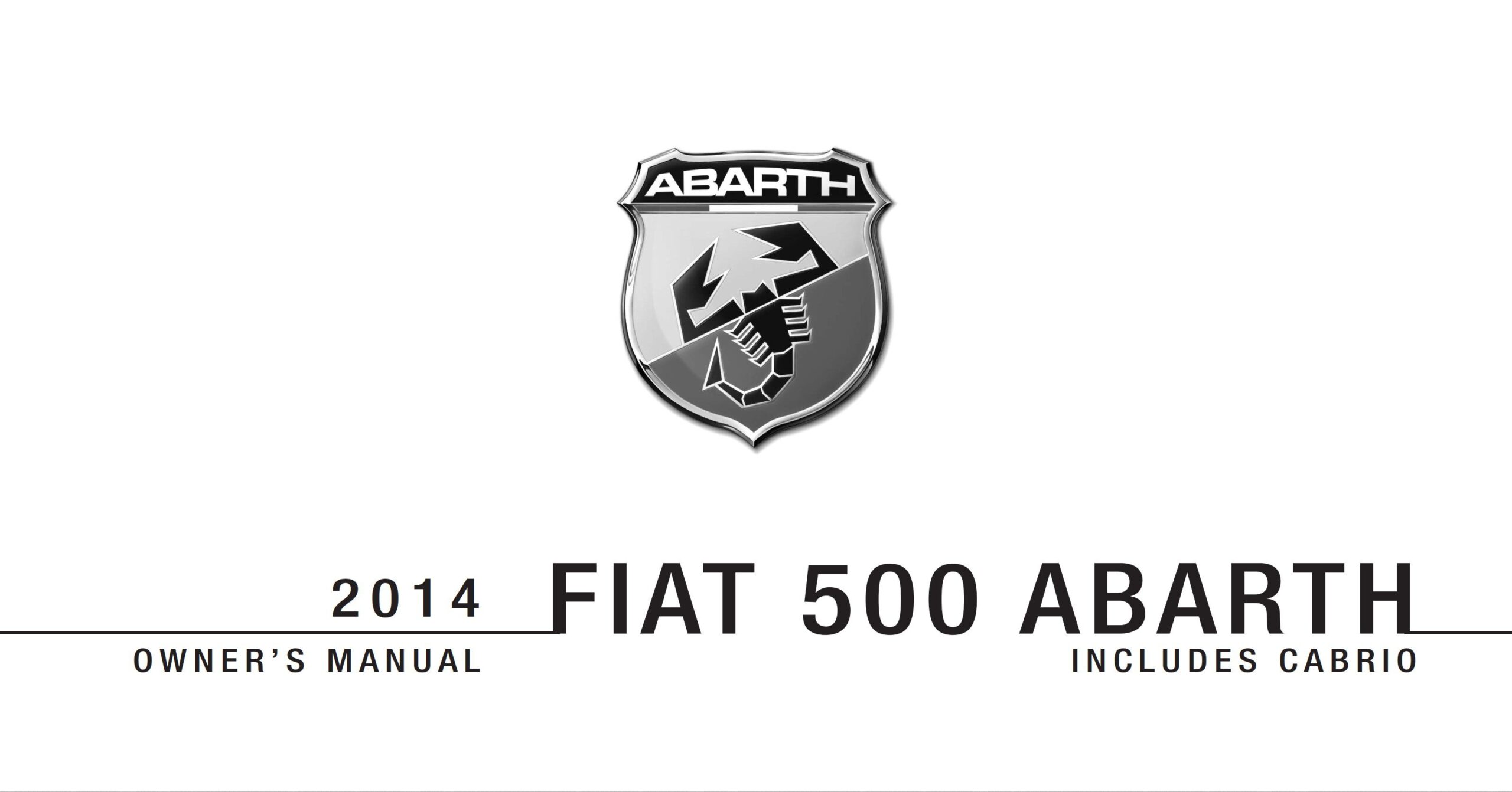 Fiat 500 Abarth 2014 Owner’s Manual