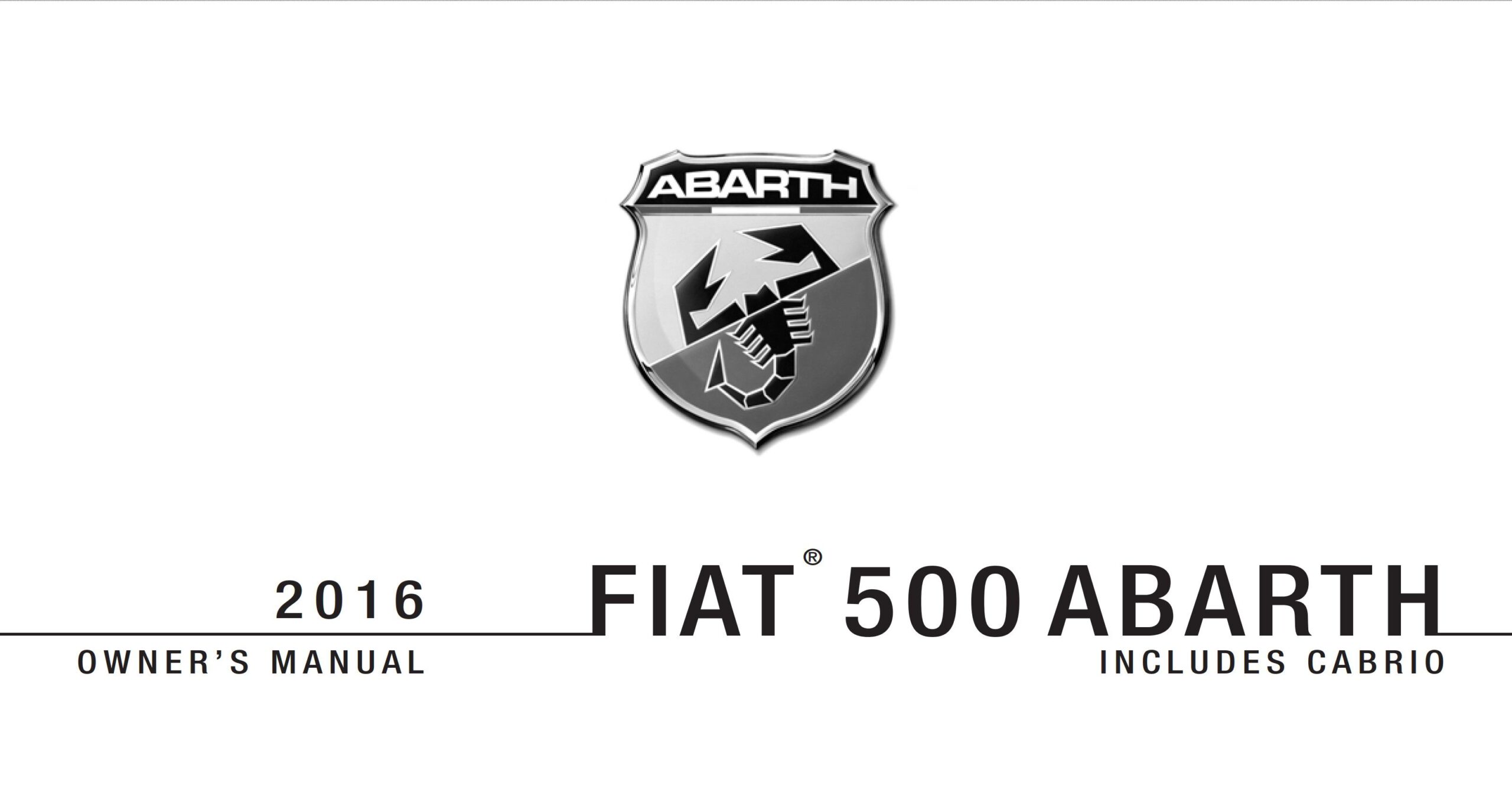 Fiat 500 Abarth 2016 Owner’s Manual
