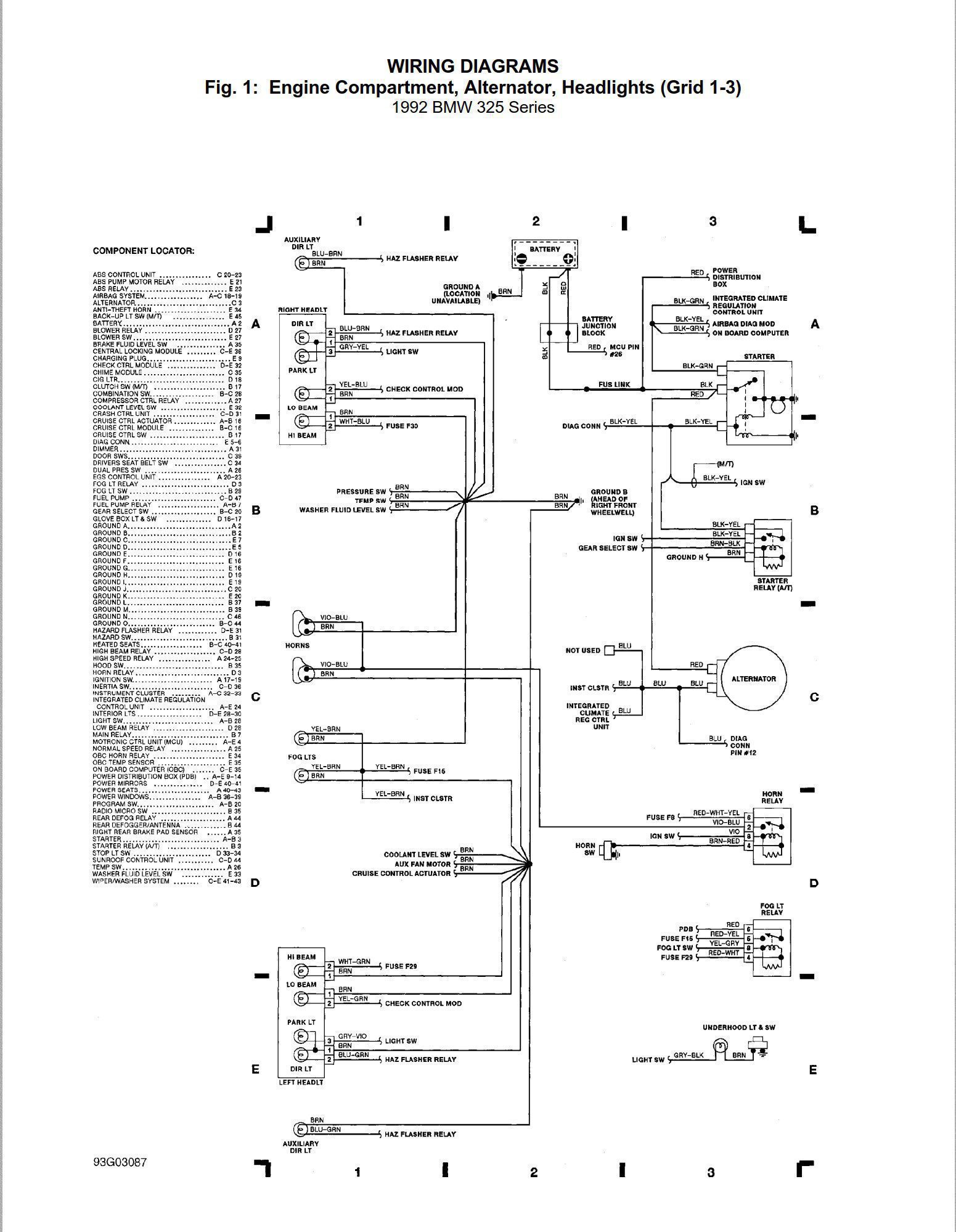 bmw 325 1992 electrical wiring diagrams