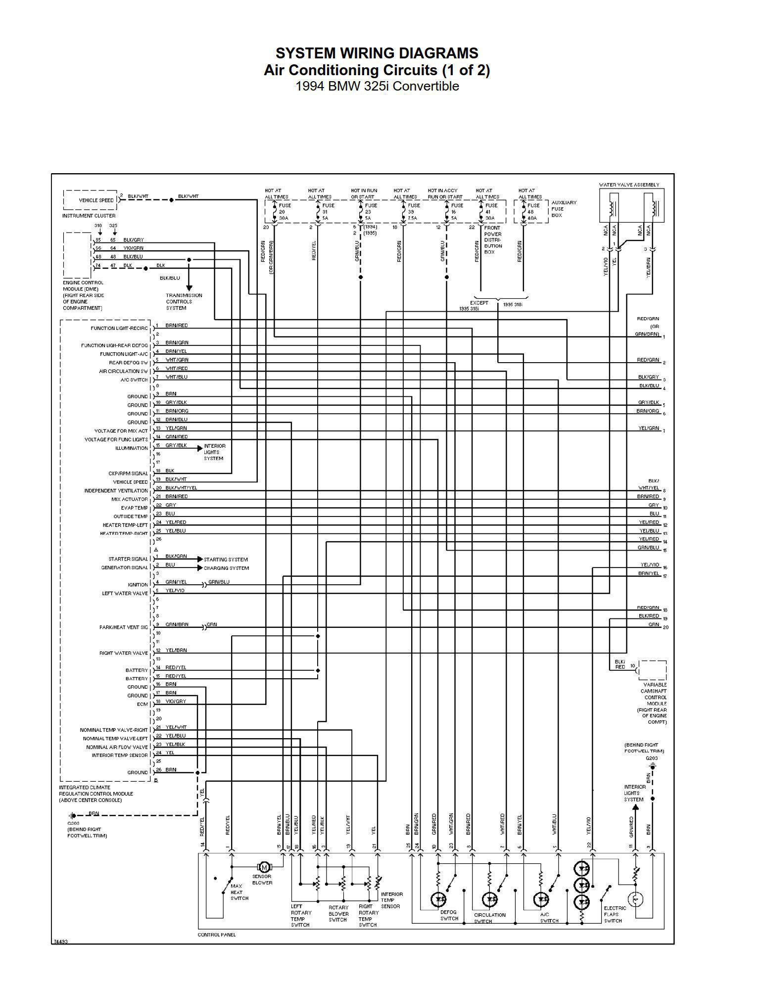bmw 325i convertible 1994 electrical wiring diagrams