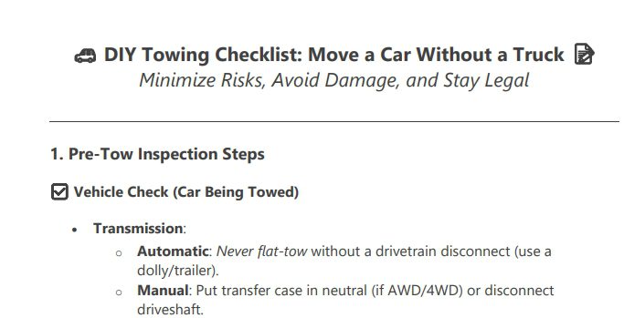 diy towing checklist preview diy towing checklist preview