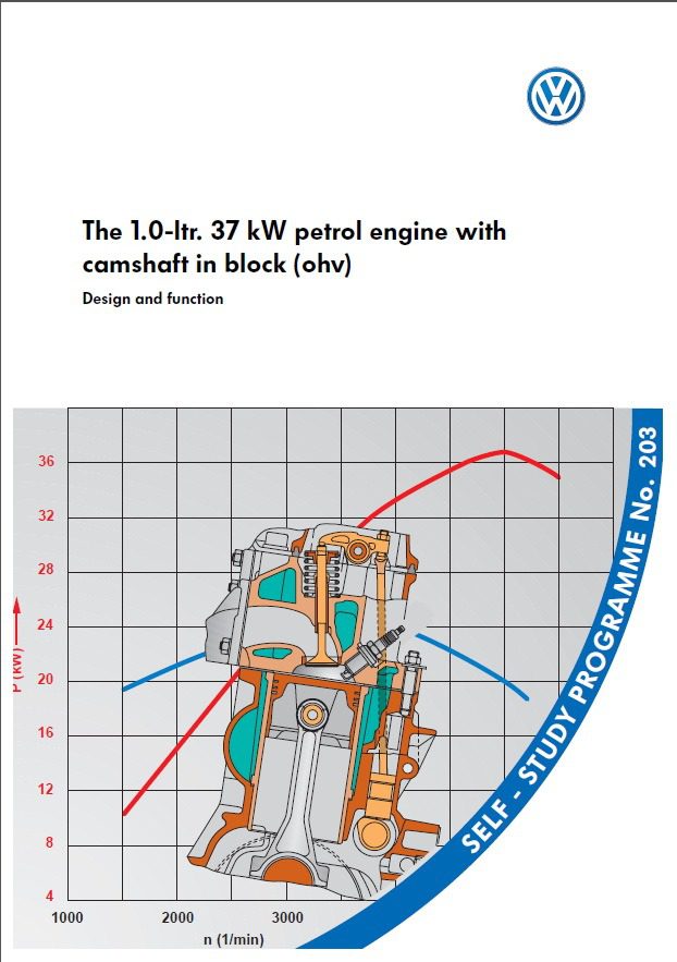 Self Study Program 203 - The 1.0-ltr. 37 kW petrol engine with camshaft in block (ohv) Design and function