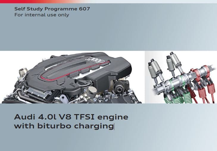 Self Study Program 607 - Audi 4.0l V8 TFSI engine with biturbo charging