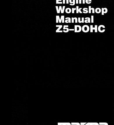 Mazda Z5-DOHC Engine Workshop Manual
