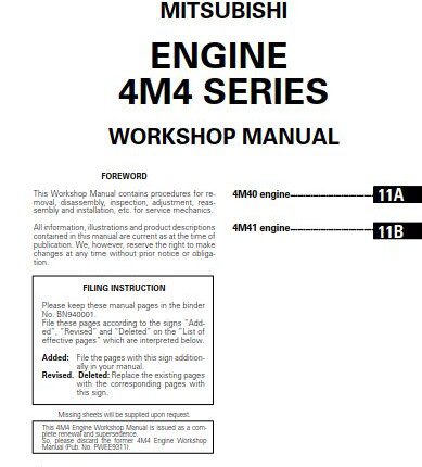 Mitsubishi Engine 4M4 Service Repair Manual
