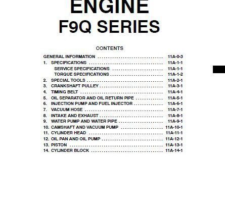 Mitsubishi Engine F9Q Series Workshop Manual