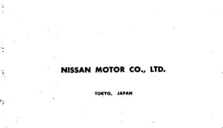 NISSAN ENGINE MODEL P SERVICE MANUAL