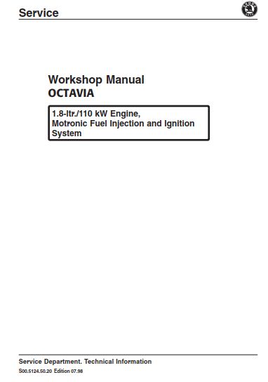 Skoda Octavia Workshop 1.8-ltr.110 kW Engine, Motronic Fuel Injection and Ignition System