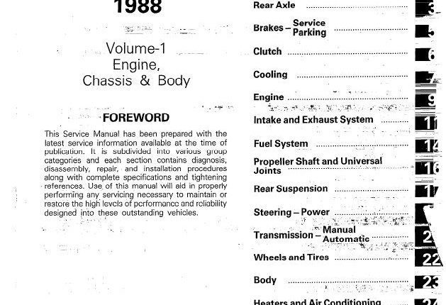 Chrysler Conquest 1988 Engine, Chassis, Body Service Manual