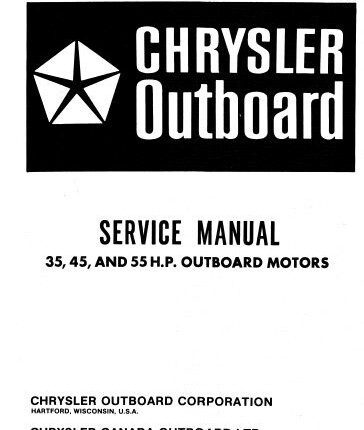 Chrysler Outboard 35 45 55 Hp Service Repair Manual