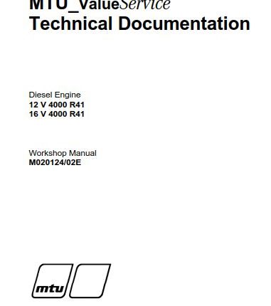 Diesel Engine MTU4000R41 Workshop Manual