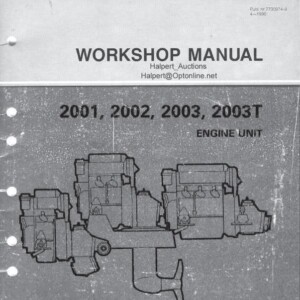 Volvo Penta 2001, 2002, 2003, 2003T Engine unit WORKSHOP MANUAL
