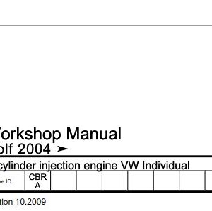 Golf 2004. Workshop Manual (Edition 10.2009). 6-cylinder injection engine VW Individual